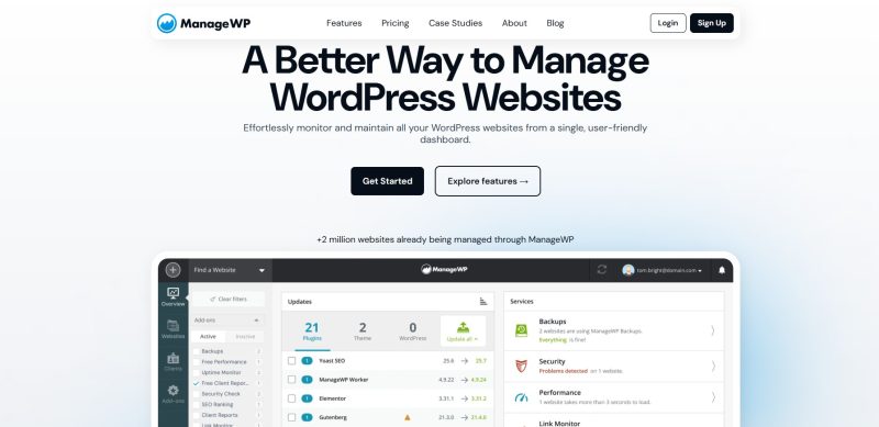 manage wordpress sites managewp