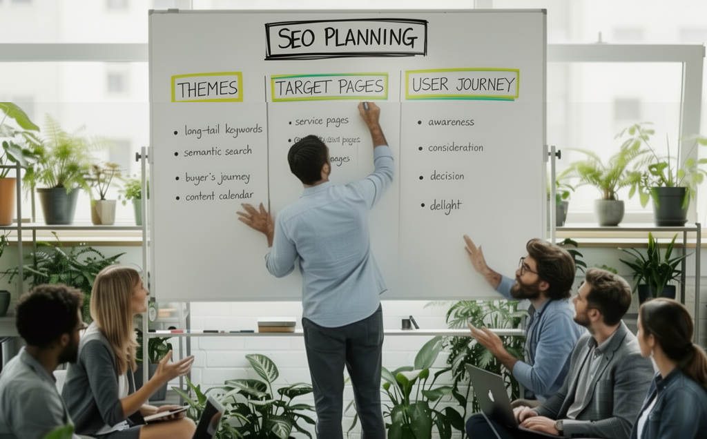 planning your seo strategy whiteboard