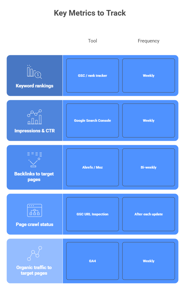 key seo metrics to track