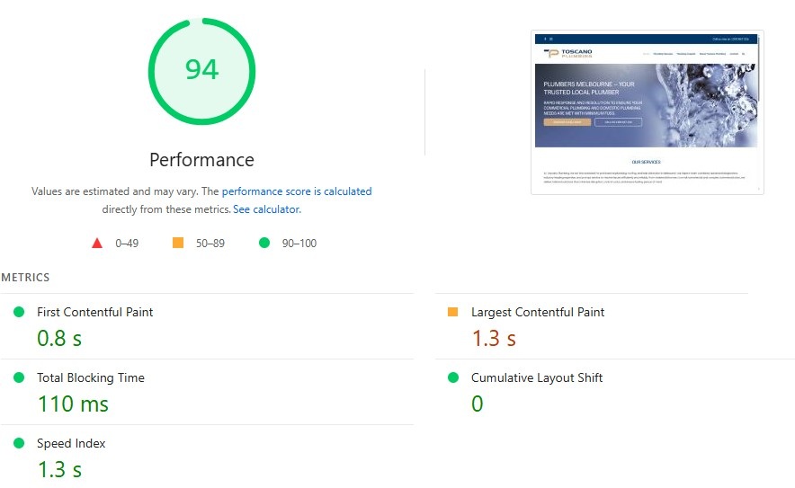 page performance